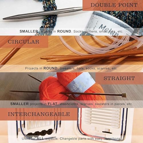JubileeYarn 9" Double Point Bamboo Knitting Needles Set - 15mm - Carbonized Brown thumbnail 5