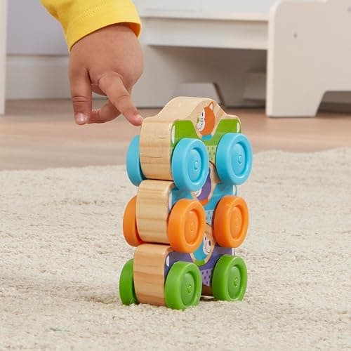 Melissa & Doug First Play Wooden Animal Stacking Cars (3 pcs) thumbnail 6