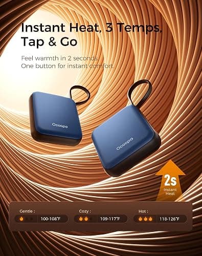Ocoopa Hand Warmers Rechargeable UT5 Nano – Slim Electric Pocket Heater, Smart Temp Control, 14Hrs Battery, UL Safety, Artists in Bloom Design, Practical Gifts for Women, Christmas, Outdoor, Office thumbnail 3