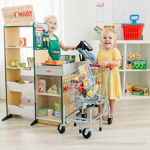 Melissa & Doug Freestanding Wooden Fresh Mart Grocery Store - FSC Certified - Grocery Store thumbnail 2
