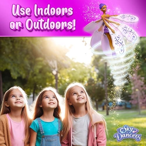 Sky Dancers Purple Licious– The Original Flying Doll Toy – Pull String Powered, Use Indoors or Outdoors, No Batteries Required, Gift for Kids 6+ thumbnail 5