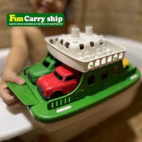 OKGIUGN Ferry Boat Toys Set with 4 Cars and 4 Wind Up Bath Swimming Toys, Kids Bath Toy Floating Vehicle Whales Submarines Swans Rockets, Bathtub Bathroom Pool Beach Toys for Toddlers Boys Girls Kids thumbnail 2