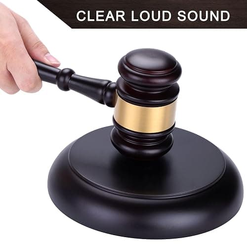 Wooden Judge Hammer Gavel Sound Block for Lawyer Judge Auction Sale,Gavel for Meetings Gavel prop thumbnail 4