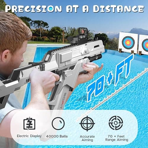 Fully Automatic Gel Ball Blaster Gun High Speed 180+ FPS Electric Gel Gun for Outdoor Shooting Game Summer Gifts Ages 14 & Up thumbnail 2