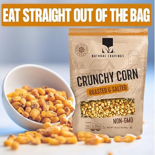 Natural Craving Salted and Roasted Corn Nuts - Original Toasted Corn Kernels in Resealable Bag - Crunchy Snack (Natural Cravings Corn Nuts) thumbnail 6