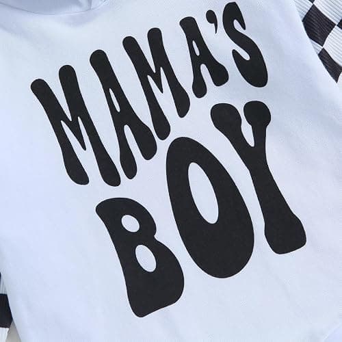 Socutebabe Baby Boy Fall Clothes Long Sleeve Pullover Checkerboard Hoodie Romper Sweatshirt Mama Boy Outfits Sweater Jumpsuit thumbnail 2