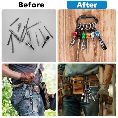 12PCS Bit Holders 1/4 Socket, Hex Shank Screwdriver Bit Holder for Impact Driver Drill Bit Keychain Extension Bar Quick Release Easy Change, Screwdriver Bit Holders for Tools & Home Improvement Gift thumbnail 3
