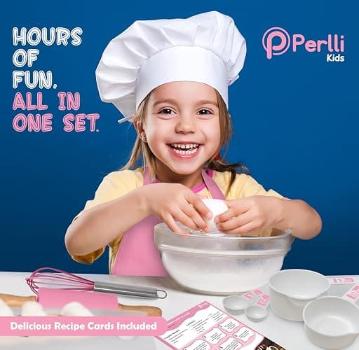PERLLI Kids Real Cooking and Baking Supplies Gift Set with Case (Pink) | 31 Piece Montessori Junior Chef Kitchen Set with Toddler Utensils, Kids Knife Set for Fine Motor Skills for Children Ages 6+ thumbnail 5