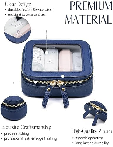 Popvibe Clear Makeup Bag Travel Cosmetic Case Transparent Toiletry Bag with Zipper, Portable Make Up Organizer Traveling Compact Car Bag for Essentials thumbnail 2