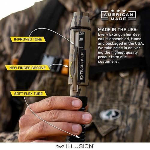 Extinguisher Deer Call by Illusion | Grunt Tube | Buck, Doe, Fawn | Adjustable 10-in-1 Call | Color (CAMO/Black) | Freeze Resistant thumbnail 2