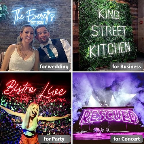 Custom Neon Signs, LED Neon Name Sign Personalized for Gifts Wall Decor, Neon Lights Sign Customizable for Bedroom Wedding Decor Office Beauty Salon Party Prom thumbnail 6
