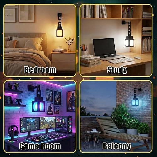Pixelated Lantern Night Light – 16-Color LED Lamp with Remote Control, Rechargeable Wall or Table Light for Gaming Rooms or Kids’ Bedrooms, Fun Gift for Gamers, Decor for Boys Bedroom 12-15 thumbnail 2