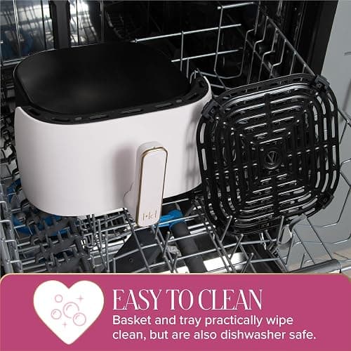 Paris Hilton Air Fryer, Large 6-Quart Capacity, Nonstick Made without PFAS, Touchscreen Display, 8-in-1 (Air Fry, Roast, Broil, Bake, Reheat, Keep Warm, Pizza, Dehydrate), Dishwasher Safe, White thumbnail 8