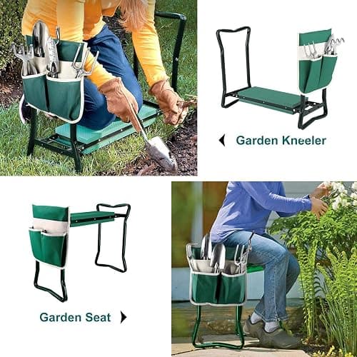 BESTHLS Garden Kneeler and Seat - Heavy Duty Folding Stool with Thick Pad, Tool Pouch, 330 lbs Capacity - Knee & Back Support, Perfect for Seniors, Women, Men thumbnail 4