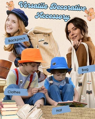 Book Lover Gifts Enamel Pins Set, Reading Book Pins with Storage Bag, Cute Bookish Pins for Backpacks Jackets Hats, Gifts for Readers Teachers Students Librarians thumbnail 6