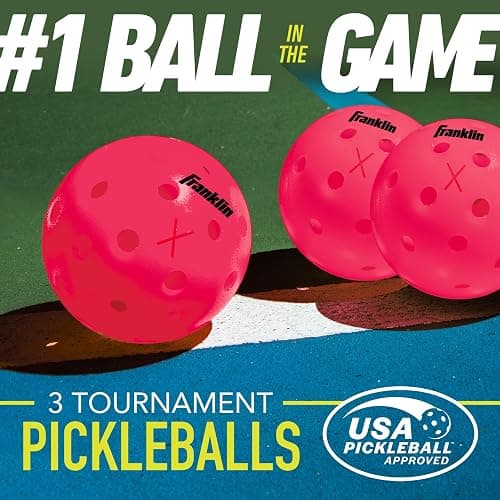 Franklin Sports X-40 Outdoor Pickleballs - Official Ball of USA Pickleball, APP Tour + Pickleball US Open - 3 Packs, 12 Packs, 36 Pickleball Buckets, 50, 100 + 400 Bulk Packs of Regulation Pickleballs - 3 Count - Pink thumbnail 8