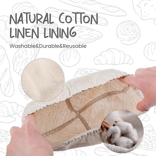 DOYOLLA Mini Bread Dough Proofing Basket & Liner (Set of 6, 5 inch), Sourdough Bread Bakery Bowls for Professional & Home Bakers thumbnail 6