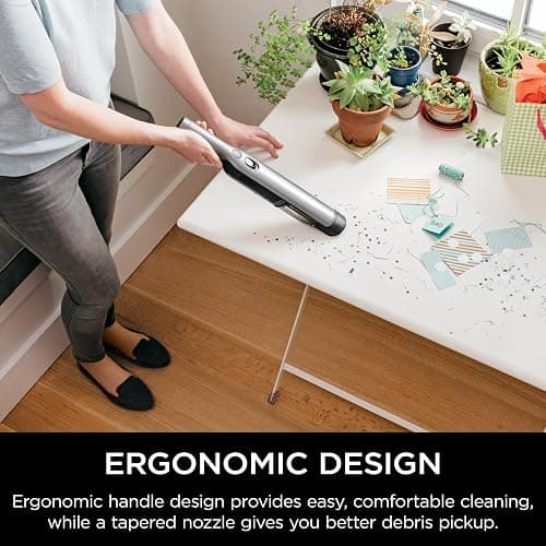 Shark WV201 WANDVAC Handheld Vacuum, Lightweight at 1.4 Pounds with Powerful Suction, Charging Dock, Single Touch Empty and Detachable Dust Cup,Graphite, Slate thumbnail 8