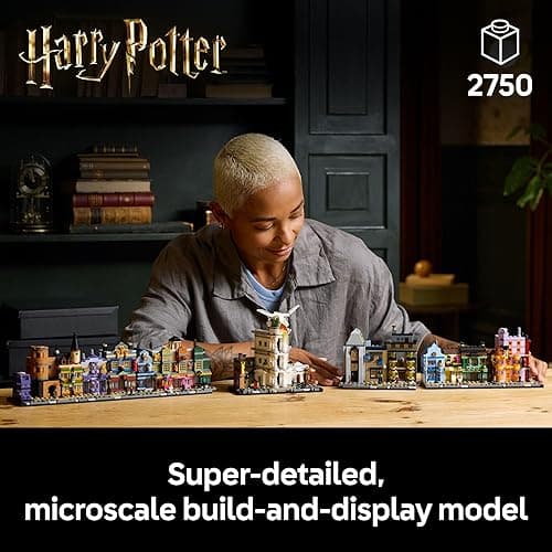 LEGO Harry Potter Diagon Alley Wizarding Shops Building Set for Adults - Collectible Kit for Harry Potter Fans with 12 Microfigures - Gift Idea for Men, Women, Fans - 76444 thumbnail 2