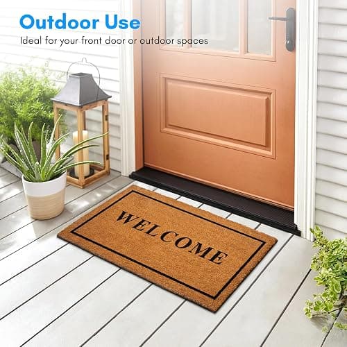 PLUS Haven Coco Coir Door Mat with Heavy Duty Backing, Welcome Doormat, 17.5”x30” Size, Easy to Clean Entry Mat, Beautiful Color and Sizing for Outdoor and Indoor uses, Home Décor thumbnail 2