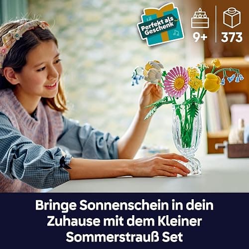 LEGO Botanicals Kleiner Sommerstrauß - Kunstblumen Set mit Glockenblumen, Gänseblümchen, Tulpen & mehr - Spielzeug für Mädchen und Teenager ab 9 Jahren - Weihnachtsdeko - Geschenk für Kinder - 10347 thumbnail 4