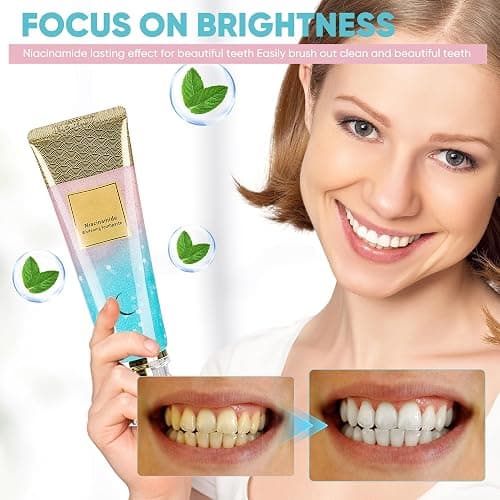 Niacinamide Whitening Toothpaste: Triple Action Whitening with Natural Gentle Care Tooth Paste - Deep Stains Radiant Smile Natural & Gentle Formula Fresh Breath (1) thumbnail 2