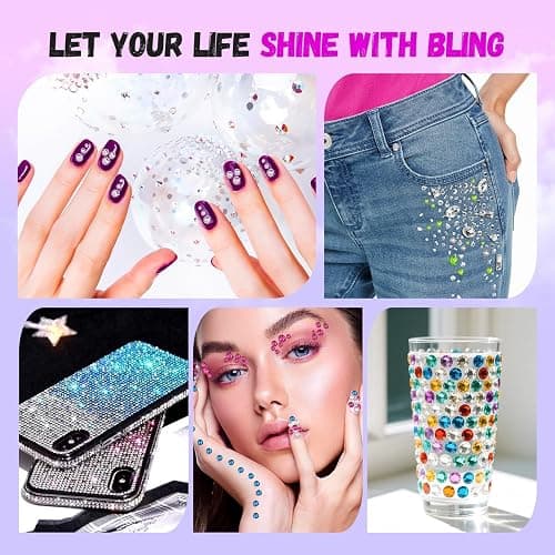 38000Pcs Resin Jelly Rhinestones for Bedazzling Kit, 28 Colors 3mm Flatback Gems for Diamond Art, Bedazzler Kit with 3Pcs 10ml B7000 Jewelry Glue for Crafting Crafts Book Shoes Nail Art thumbnail 8