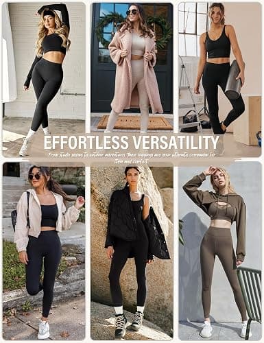 USAUPUP High Waisted Leggings for Women Buttery Soft Full Length Capri Workout Yoga Pants thumbnail 6