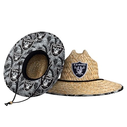 NFL Team Logo Floral Lifeguard Beach Straw Sun Hat - Image 1