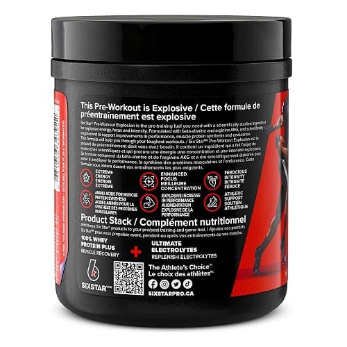 Six Star Pre-Workout Explosion, Fruit Punch (30 Servings) - Preworkout Energy Powder Supplement for Men & Women - Workout Drink Mix with L-Tyrosine & Beta Alanine - Sports Nutrition Products thumbnail 4
