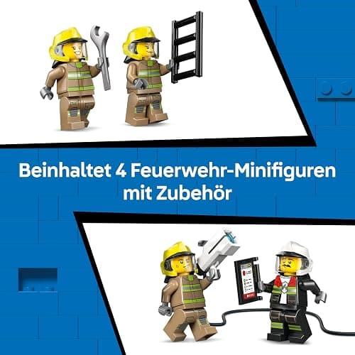 LEGO City Flughafenlöschfahrzeug - Spielzeug Einsatzfahrzeug - Modellbau mit 4 Feuerwehr Minifiguren - Geburtstagsgeschenk für Jungen ab 7 Jahren und Technikfans - 60499 thumbnail 8
