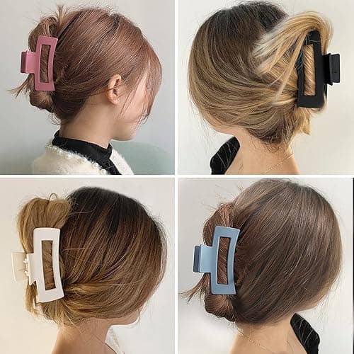 Vigorpace 12 Pack Large Hair Claw Clips 4.1" Big Square Matte for Women Girls, Strong Hold Banana Clips for Thick Thin Hair thumbnail 5