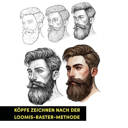 Die Kunst des Zeichnens. Die Loomis-Methode. Gesichter & Köpfe zeichnen: Mit zahlreichen Videos zum Download thumbnail 5
