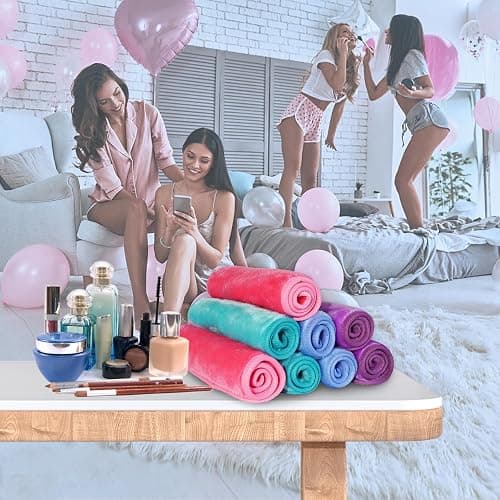 Nugilla Makeup Remover Cloths, 8 Packs Makeup Remover Towels Reusable Face Wash Cloth, Soft Microfiber Face Cloth for Women thumbnail 7