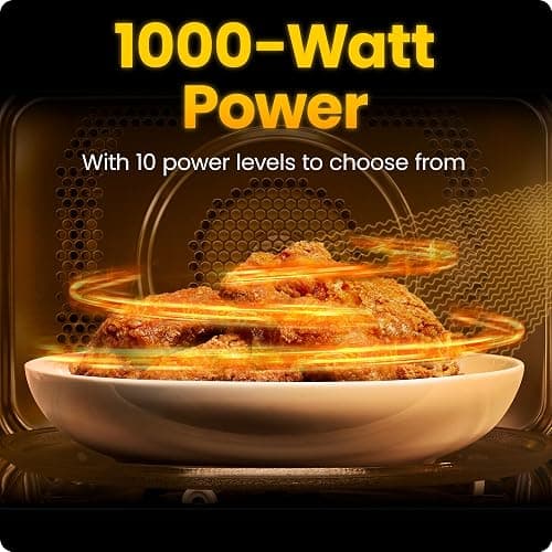 Chefman Countertop Microwave Oven 1.1 Cu. Ft., 1000 Watts with 10 Power Levels, 6 Cooking Presets with One-Touch Express Cook, Eco Mode, Child Safety Lock, & Mute Button - Black thumbnail 5