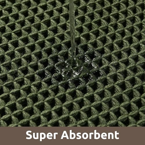 AMOAMI Waffle Bath-Mat, Absorbent Bath Mats for Bathroom Non Slip, Machine Washable Bathroom Rugs with Tassels Ultra Soft Boho Bath Rugs for Floor 24"x36" Dark Green thumbnail 5