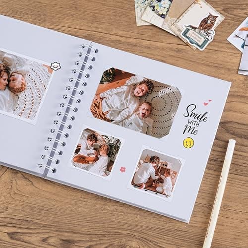 potricher 8 x 8 Inch DIY Scrapbook Album 40 Pages Hardcover Kraft Paper Scrap Book Photo Albums Memory Book for Wedding and Anniversary Family (White, 8 Inch) thumbnail 2
