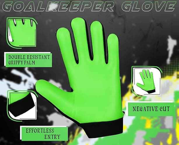 Keeperking Soccer Goalie Gloves - Football Goalkeeper Gloves Kids, Boys, Youth with Double Wrist Protection and 4mm Latex Anti-Slip Strong Grips Palm thumbnail 5