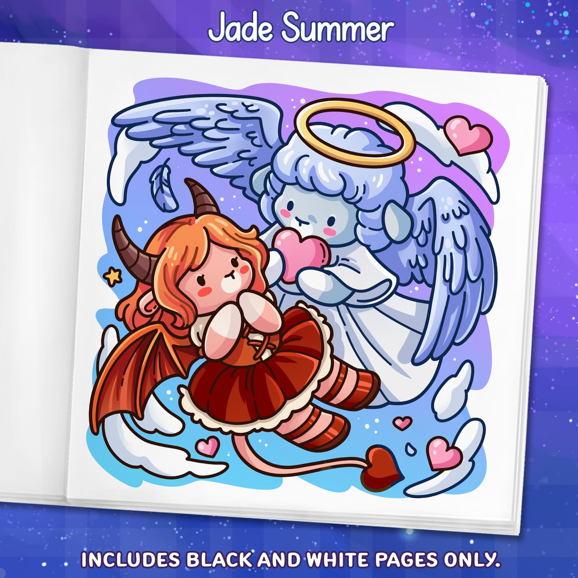 Cozy Romantasy: Cute Coloring Book for Adults and Teens with Fantasy Romance Scenes for Relaxation thumbnail 3