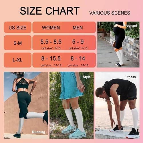Iseasoo 4 Pairs Compression Socks for Women Circulation-Best Support for Nurses,Running,Athletic,Travel thumbnail 6