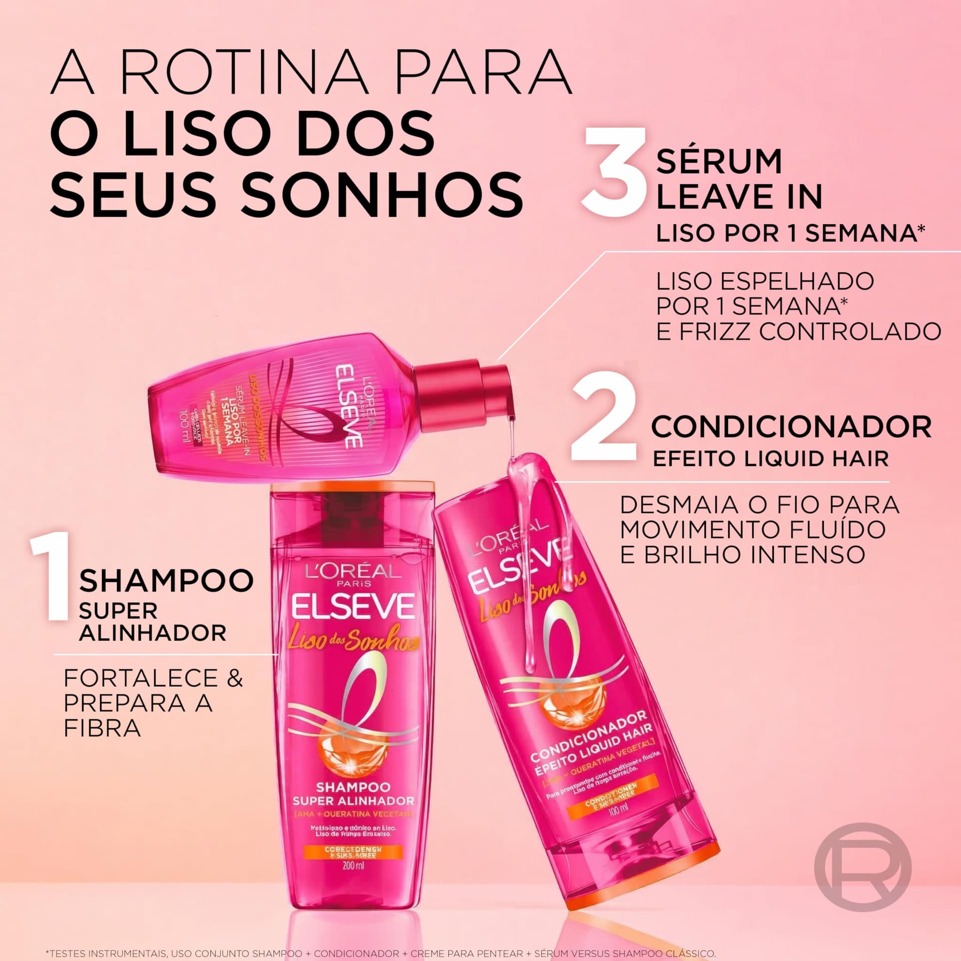 L'Oréal Paris Elseve Liso dos Sonhos, Sérum Leave-in com Tecnologia Ativada por Calor para Efeito Liso por 1 Semana, Antifrizz, Protetor Térmico e Barreira Contra Umidade, 100ml thumbnail 8
