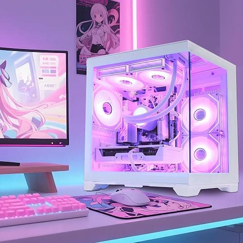 HOENGAGER Panorama Gaming PC Desktop AMD Ryzen 5 9600X 6-Core 3.9GHz, RTX 5060 8GB, 32GB DDR5 RAM 6000MHz,1TB PCIe SSD, WiFi&BT Prebuilt PC 650W PSU,Liquid Cooler,Windows 11, Desktop thumbnail 8