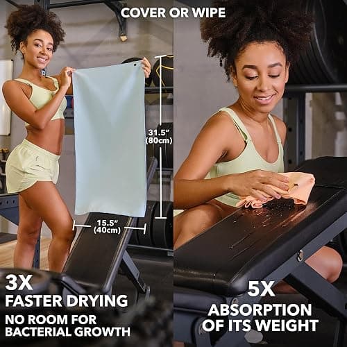 Trailoom Microfiber Workout Towels - Quick Dry, Highly Absorbing, Odor-Free, for Women & Men - Gym Sweat Sports Towel for Hot Yoga, Tennis, Running, Exercise, Working Out, Camping, Set of 5 Pastel thumbnail 2
