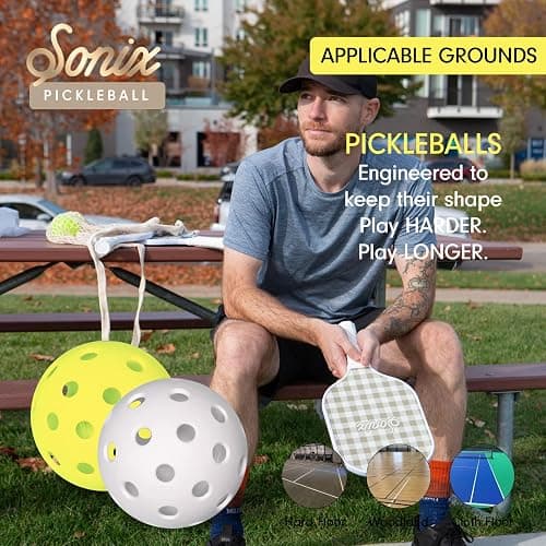 Sonix | USAPA Approved | Pickleball Paddles Set of 2 | Fiberglass Surface Pickleball Set with 2 Rackets, 4 Balls, & Bag - Cottage Floral thumbnail 5
