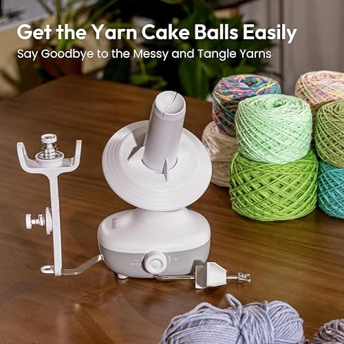 Etcokei Yarn Winder, Electric Yarn Ball Winder for Crocheting, Compact Yarn Cake Winder with Strong Tension Stepless Speed, Automatic Yarn Spinner Wool Winder, Ideal Helper for Knitting Lovers(White) thumbnail 5