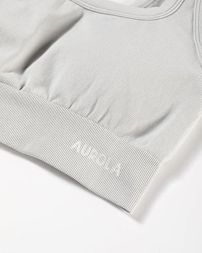 AUROLA Power Womens Square Back Basic Sports Bra - Square Neck Padded Low Impact Yoga Bra Workout Crop Top thumbnail 5