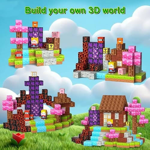 iLacven Magnetic Blocks Travel Magnetic Building Blocks Cubes - 100 PCS Tin Box Magnet Toys Set STEM Educational Stacking for Kids Ages 3 4 5 6 7 8 9 10 11 12 Year Old Boys Girls Birthday Christmas thumbnail 7