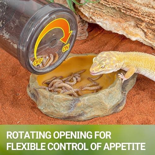 REPTI ZOO Reptile Cricket Calcium Powder Mixer, Cricket Keeper Shaker for Bearded Dragon Gecko Snake Lizards, Dispenser Feeder for Chameleon Reptile & Amphibians thumbnail 3