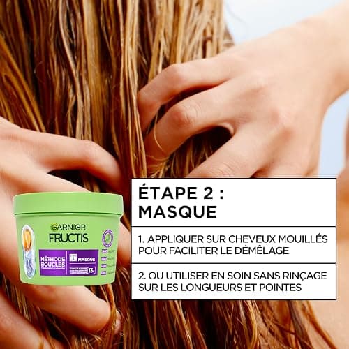 Garnier Fructis Méthode Boucles Routine 3 Produits Cheveux Bouclés | Acide hyaluronique & karité, Hydratation 72h, Shampooing masque gelée, Tenue flexible longue durée thumbnail 10