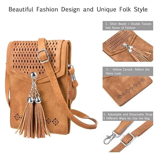 seOSTO Womens Small Crossbody Bag For Woman, Tassel Wallet Purse，Gifts For Teenage Girls thumbnail 4